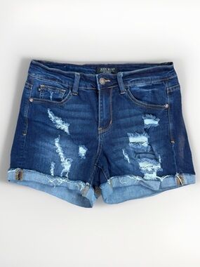 Judy Blue Stretch Denim Cutoff Jean Shorts Distressed Cuffed Size Medium